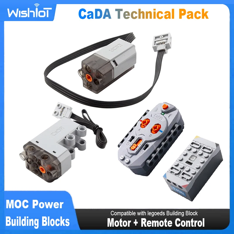 CaDA Technical Motor Parts MOC Power Functions Upgrade M Motor Remote Controller Mechanical Compatible with Legoeds