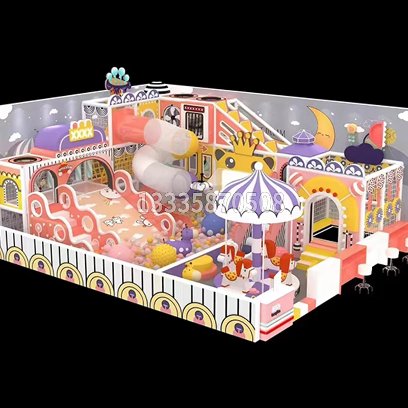 Naughty Fort Paradise para niños, equipo de parque infantil grande y pequeño, tobogán de jardín de infantes para educación temprana en interiores, trampolín Facil