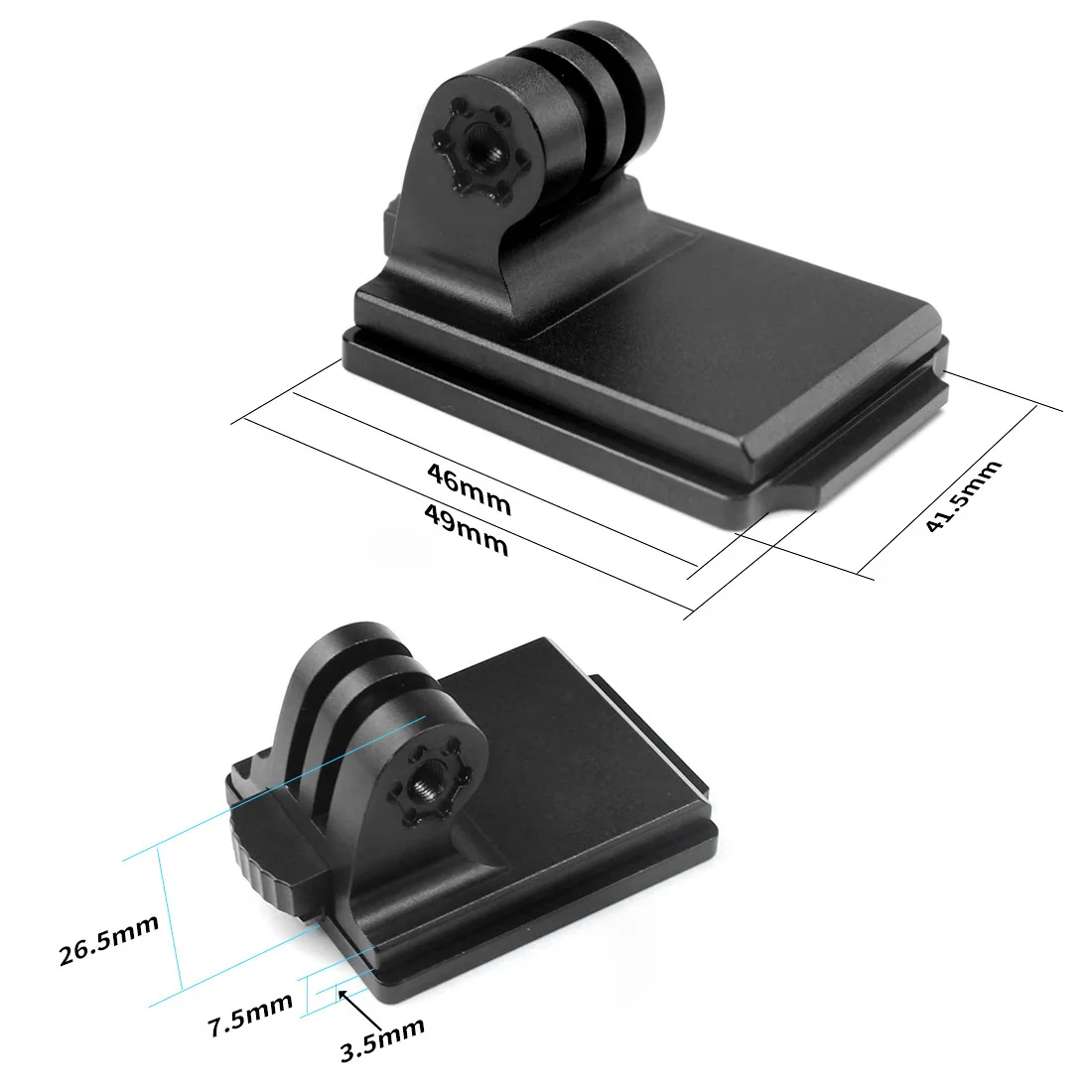 Adaptador de base de montagem fixa para capacete de câmera de ação, alumínio cnc para gopro 13 12 11 10 9 para dji osmo câmera esportiva para suporte nvg