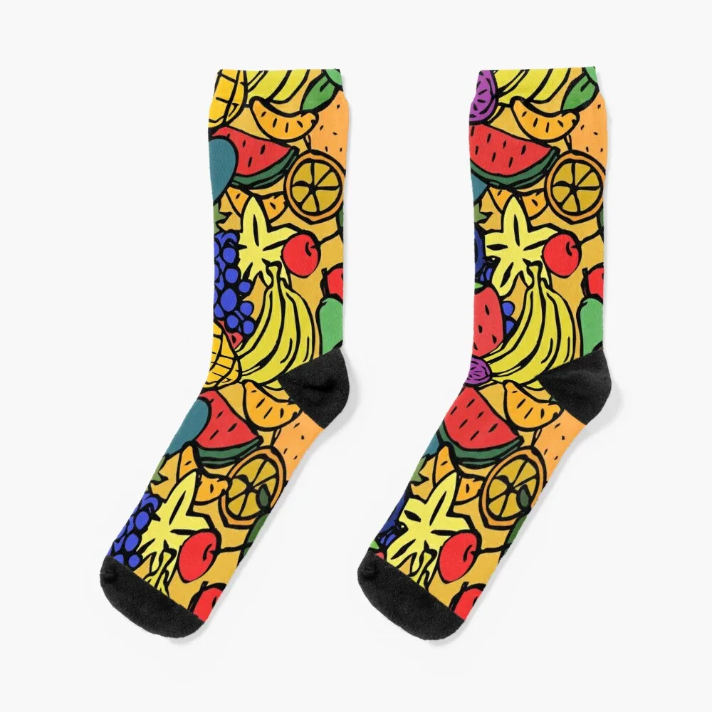 

Seamless colored fruits pattern. Socks Lots Antiskid soccer professional running Men Socks Luxury Brand Women's