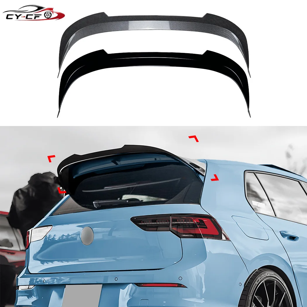 For VW Clubsport Golf MK8 GTI R Clubsport 2020-2024 Rear Roof Lip Spoiler Wings Rear Trunk Diffuser Tail Fin Automobiles Tuning