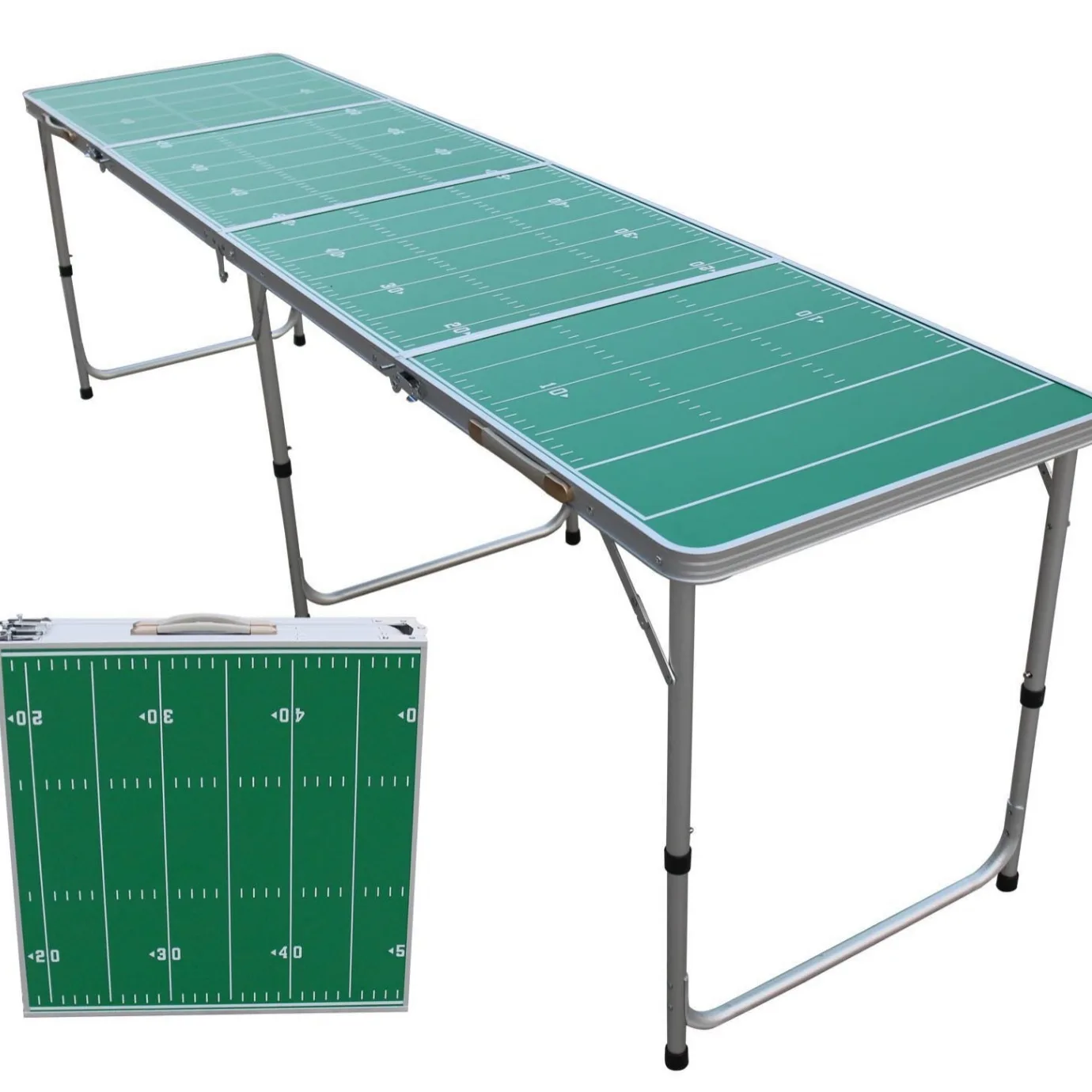 8ft Portable Folding Beer Pong Table Beer Game Table Outdoor Aluminum Foldable Picnic Beerpong Game Table