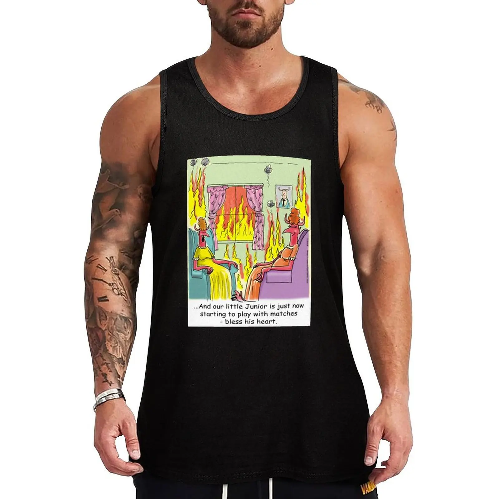 Plays With Matches - Good Job Junior! Tank Top Modern Print Tank Top Contemporary Graphic Shirt