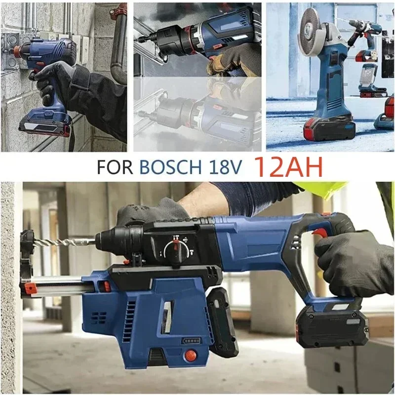 สําหรับ Bosch สว่านไฟฟ้า 18V 21700 Li-Ion แบบชาร์จไฟได้ Battery18V แบตเตอรี่ 15000mAH BAT609, BAT609G, BAT618, BAT618G, BAT614