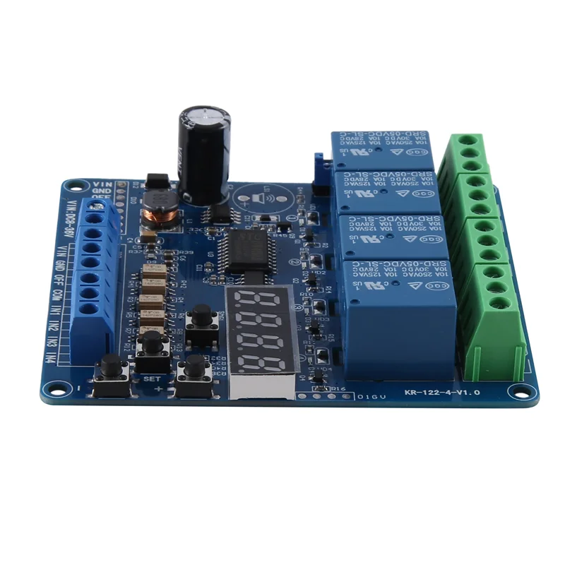 1 Piece Relay Module Board With Optocoupler Self-Locking Timing Relay DC 8V-36V 4 Channel Multi-Function