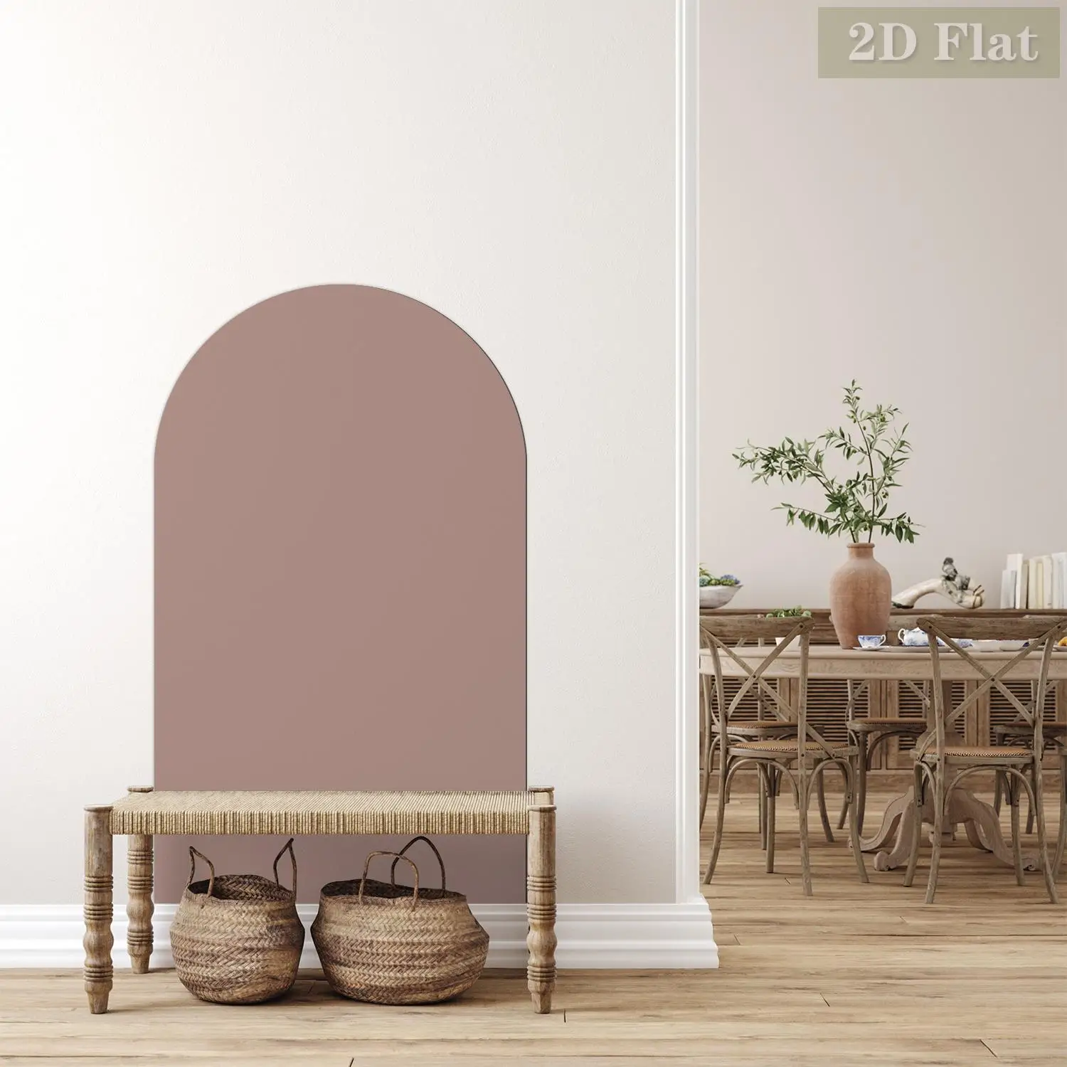 1pcs  Pink Arched Decorative Magnetic Whiteboard Wall Sticker Self-Adhesive, Reusable, Simple Curved Semi-Circular Pattern