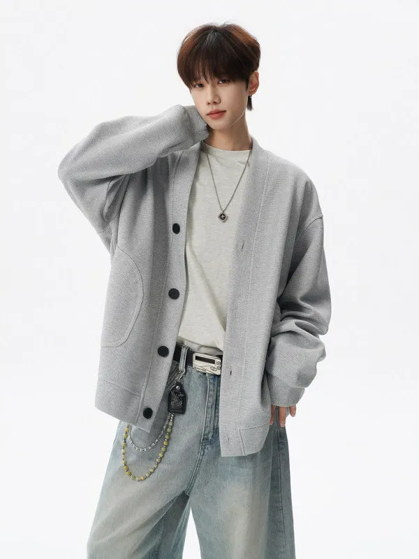 

TANGZ STUDIO Мужской кардиган Lazy Gingham с V-образным вырезом, модный весенний свитшот Haome с длинными рукавами, верхняя одежда