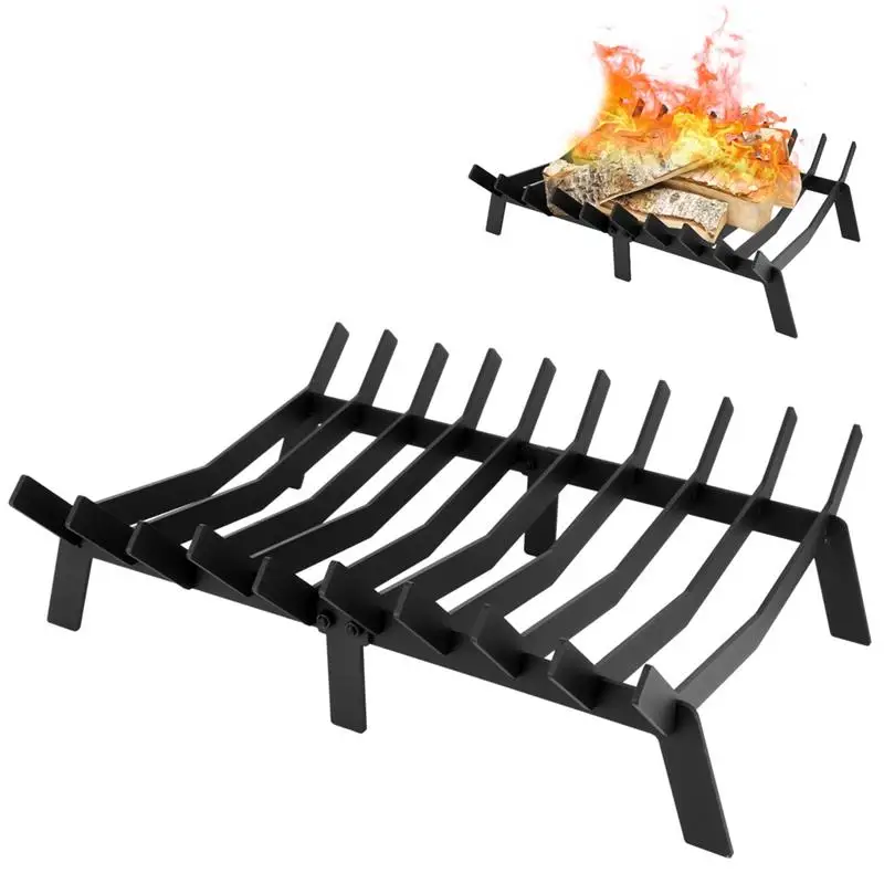 

Fireplace Grate Carbon Steel Fireplace Log Grate Holder 10 Rods 20 Large Firewood Rack For Chimney Hearth Wood Stove Burning