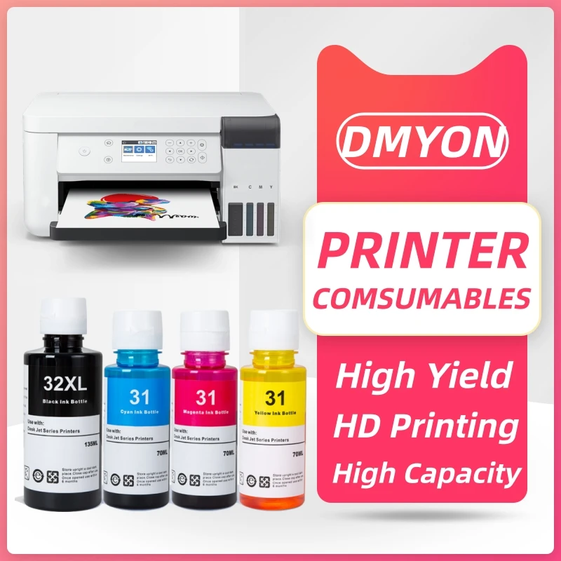 

1 комплект 31, 32XL, сменные чернила, совместимые с HP 7301 6001 7602 5101 7001 551 651 455 457 450, сменные чернила для принтера