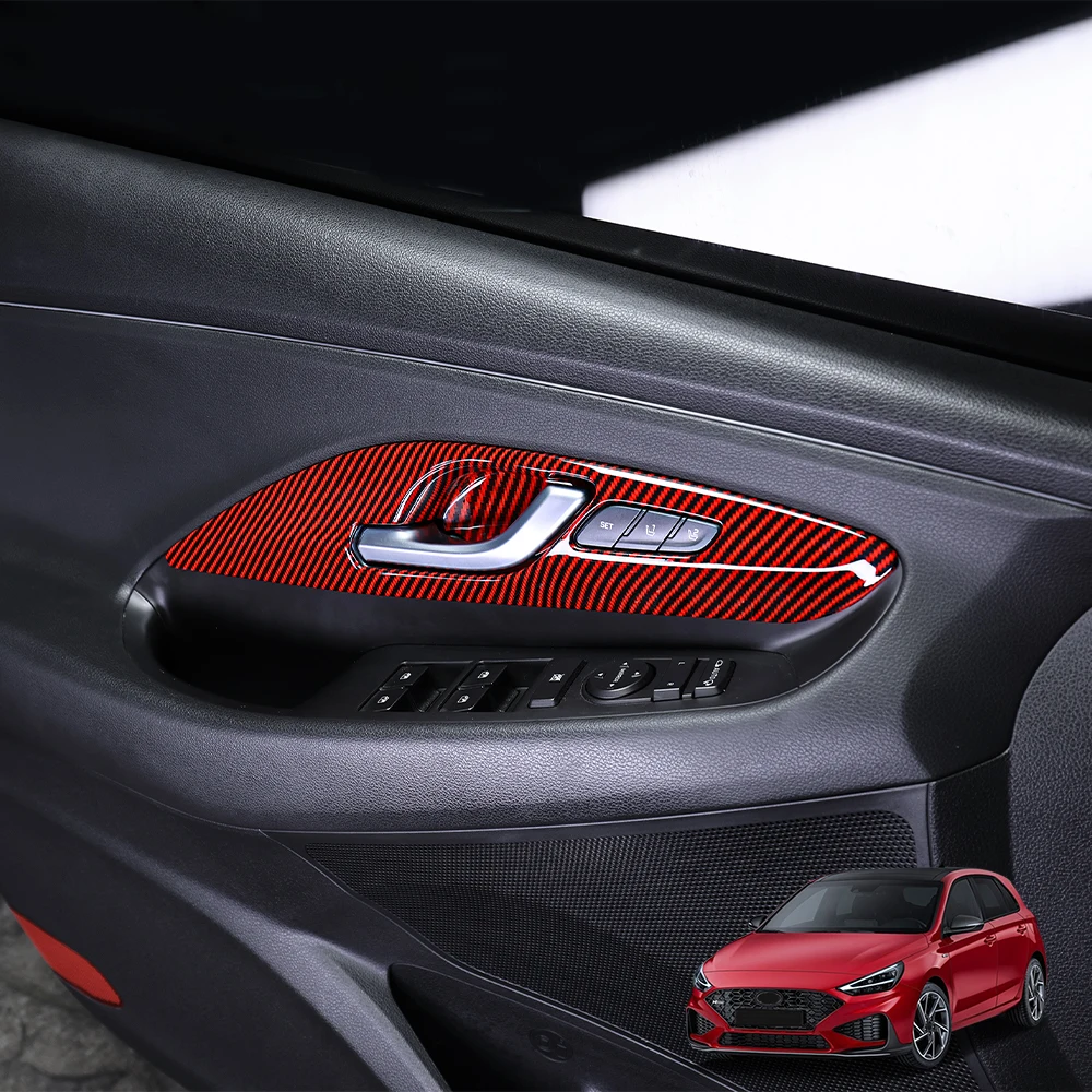 6-teiliges Set für Hyundai I30/I30 N 2017-2025 LHD ABS Auto-Innentürgriff-Schalenrahmen Zierleisten Innenverkleidung Dekoration