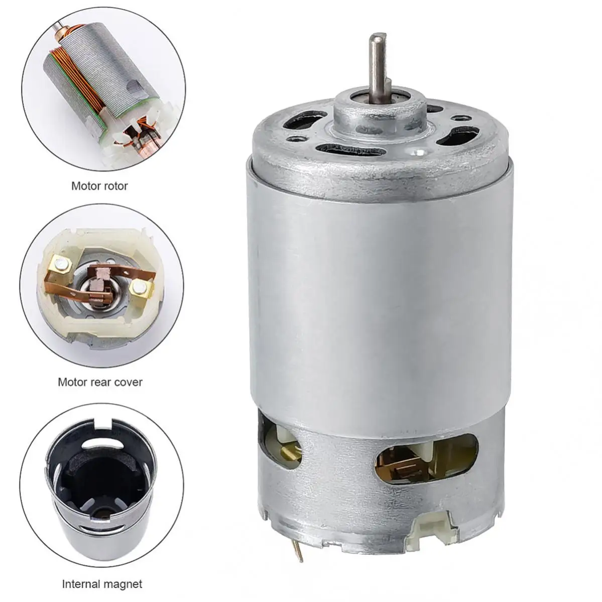 RS550 DC Motor 9mm D Axis 12V Micro Motor for Cordless Drill / Power Tools