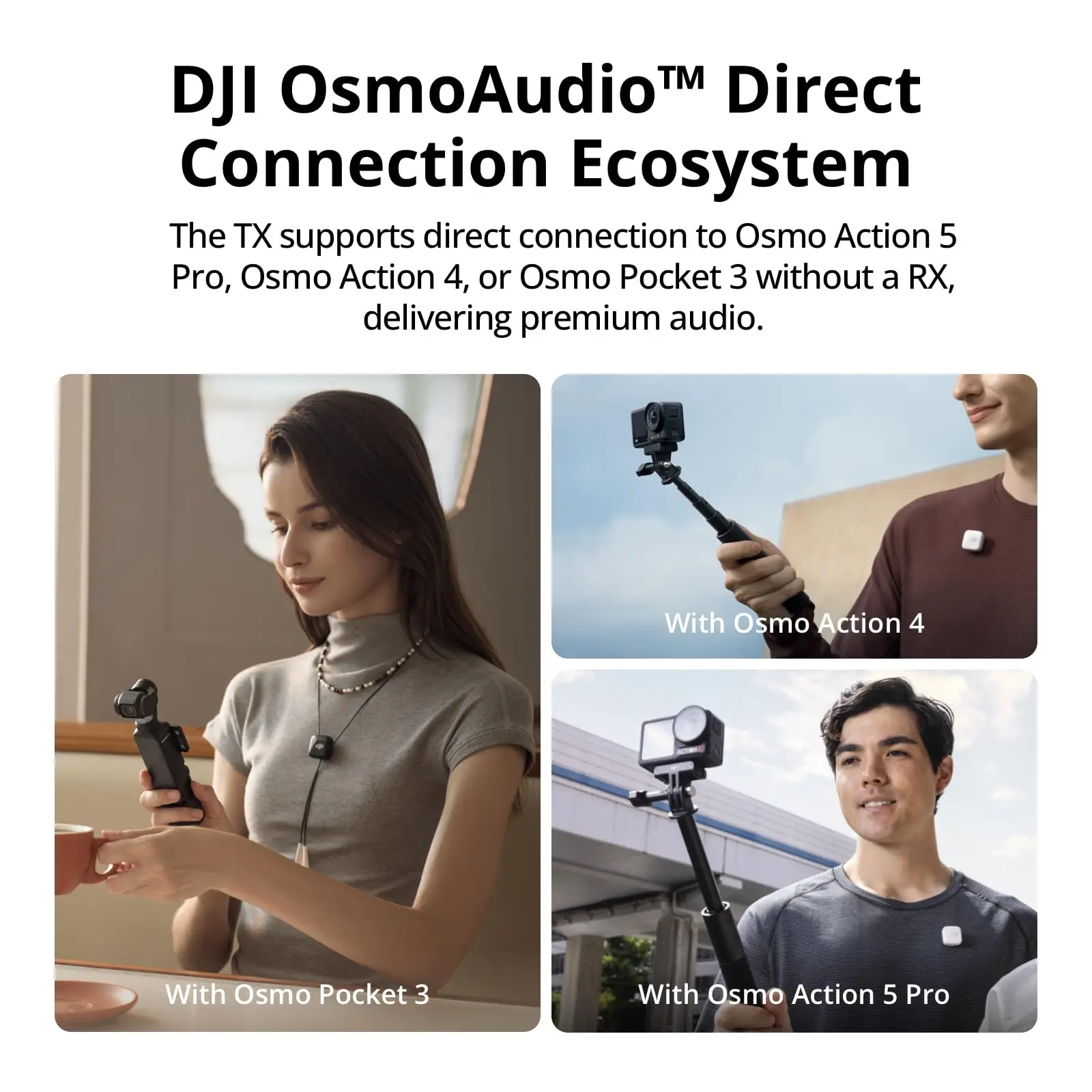 DJI Mic Mini (2 TX + 1 RX + Charging Case), Ultralight, Detail-Rich Audio 48h Use, Noise Cancelling, Automatic Limiting, Wireless Microphone for Camera/Phone/Vlog/Streaming image 5