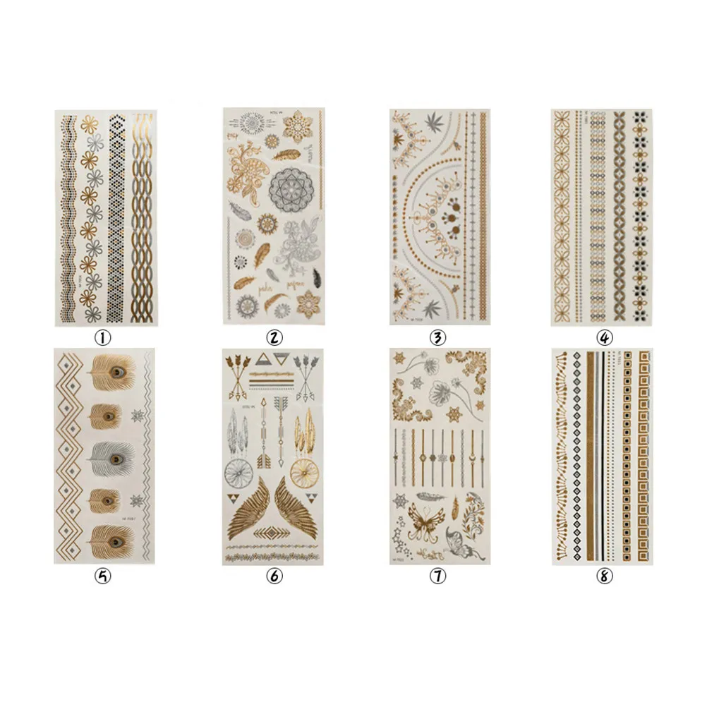 

8 шт. временных татуировок в винтажном стиле, водонепроницаемые, безопасные для кожи, в западном стиле, для женщин, одноразовые наклейки для тела