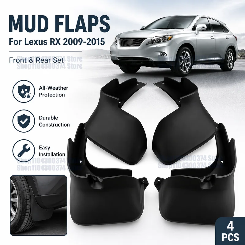 Mud Flaps For Lexus RX 2009-2015  Fender Mudguard Mud Flaps Guard Splash Flap Mudguards Car Accessories
