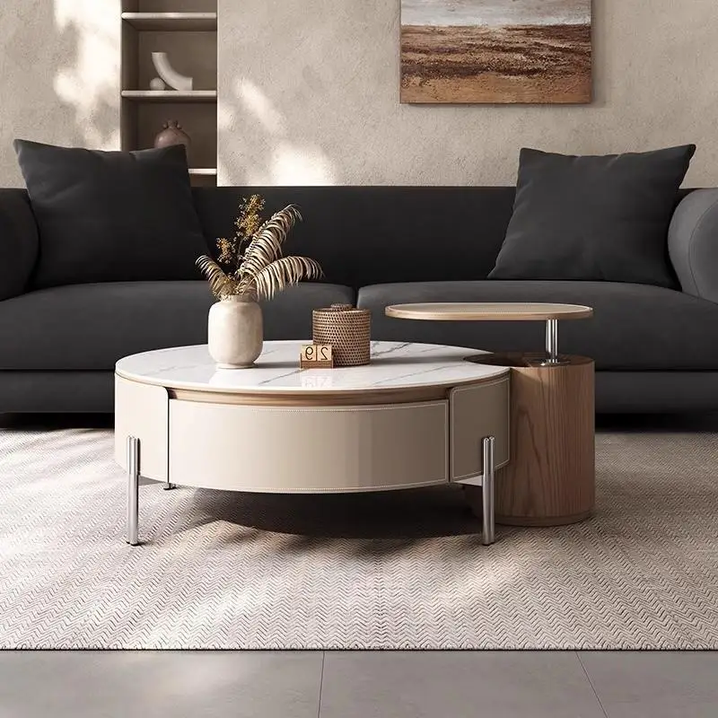 HJY9333 vanilla coffee table new microcrystalline stone coffee table living room lifting small apartment household high-end sens
