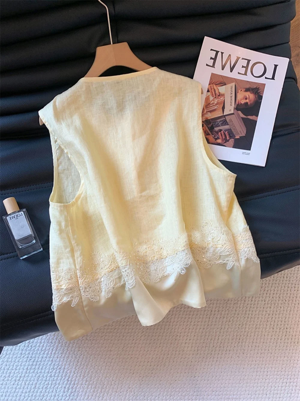 

Retro Chinese Sle Embroidered Lace Patchwork Vest irt Loose Summer Faion Men's Svel Top Trendy round Ne Design