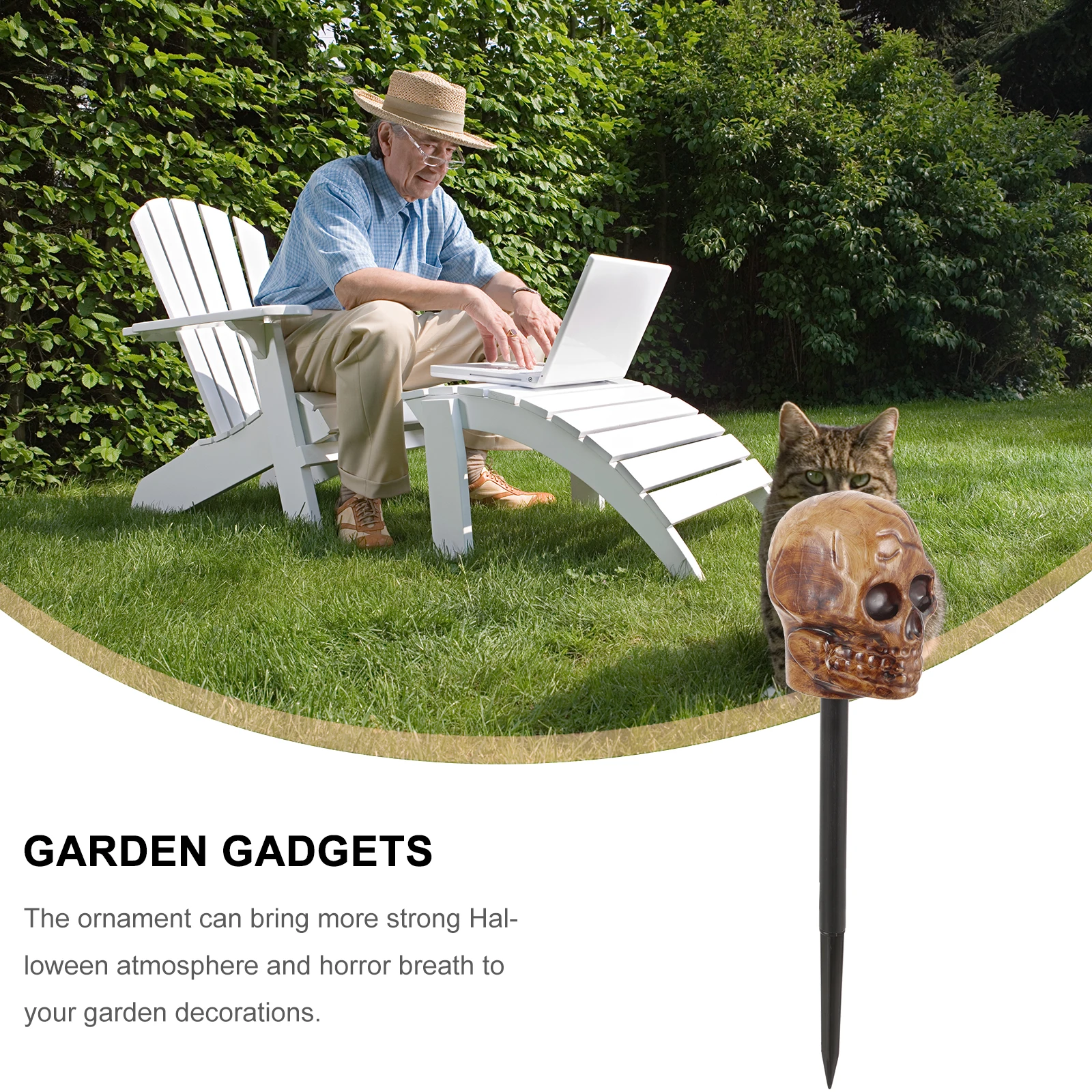 

5pcs Skull Decorations Halloween Lawn Lamp ABS Material Durable Garden Gadgets Gothic Accessories Horror Breath