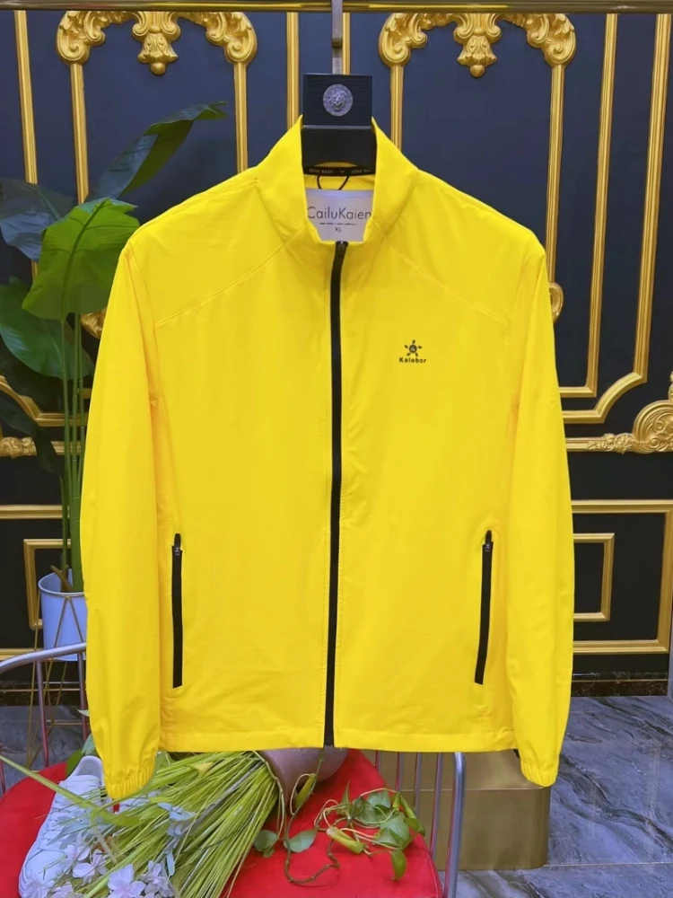 

High Quali Men's Stand Collar Jaet Slim Fit Faionable Haome Ele Spring Summer New Arrival Zipper Closure Antimic...