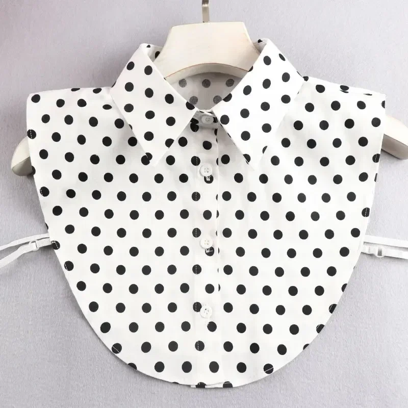 Polka Dots Fake Collar False Collar for Womens Cotton/Chiffon Detachable Collar Female Decoration Shirt Blouse Top Accessories