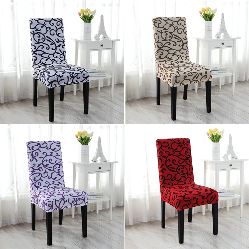 Printed Chair Cover Cheap Big Elasticity Seat Protector Seat Case Dining Seat Covers For Home Living Room Hotel Party Banquet