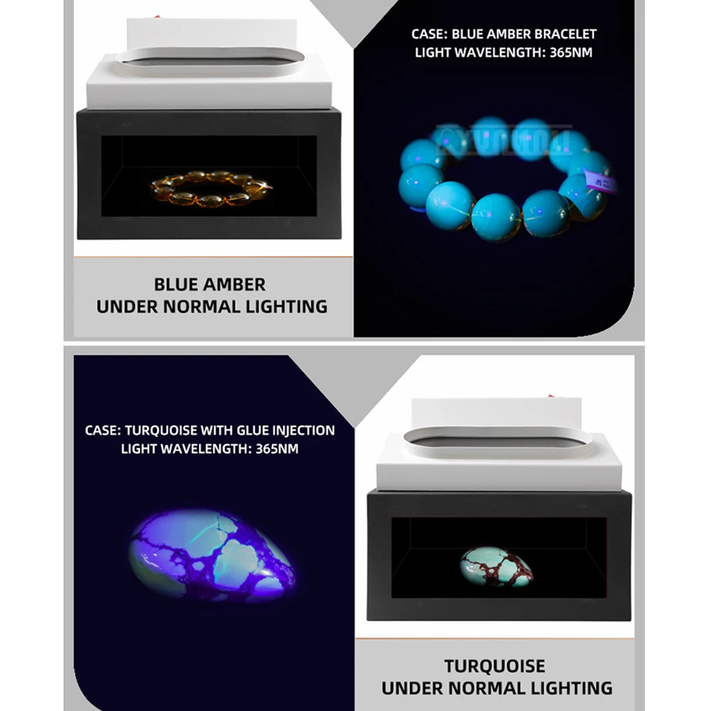 Fluorescencyjny Lightbox UV 365nm/253,7nm Biżuteria o długiej fali Jadeitowy kamień szlachetny Instrument identyfikacyjny dla e-commerce SEO