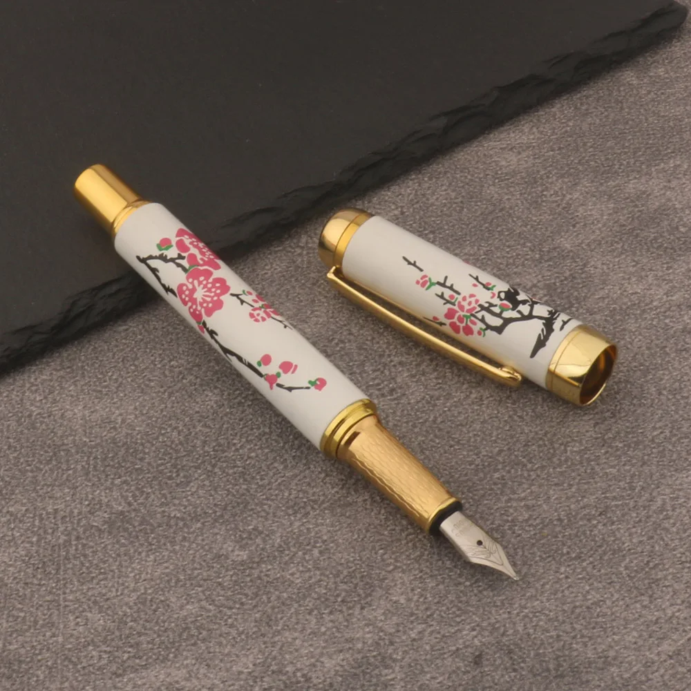 Luxury High Quality Brand New metal fountain pen exquisite traditional Chinese painting plum blossom School Office Writing