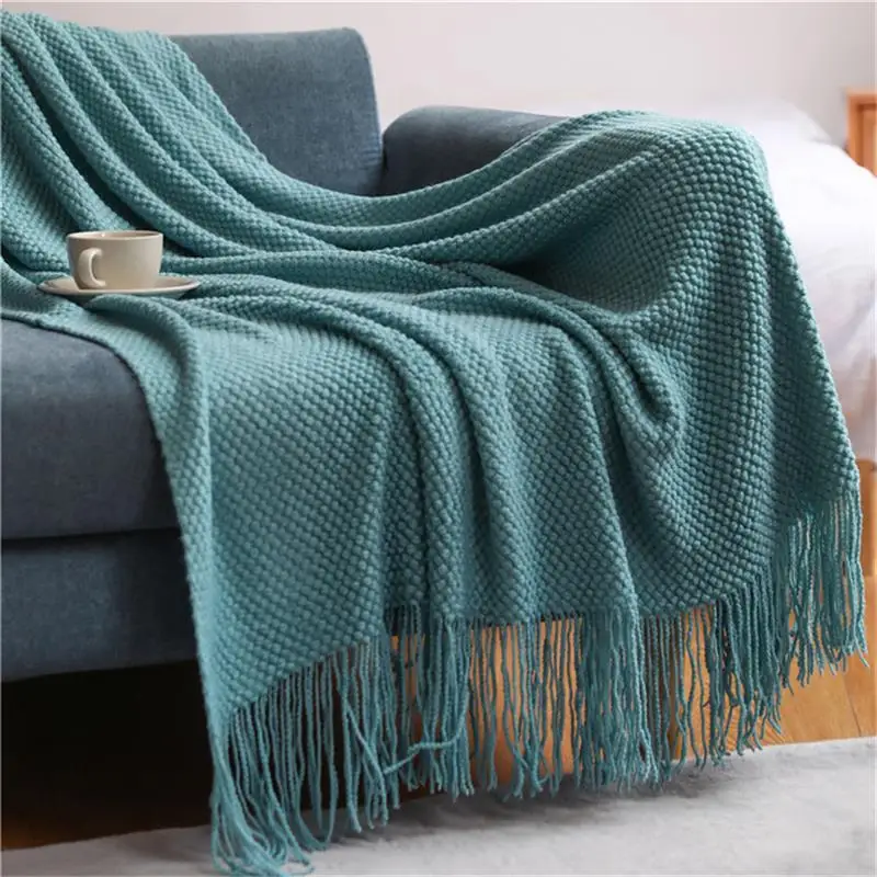 Nordic Knitted Tassel Blanket 5