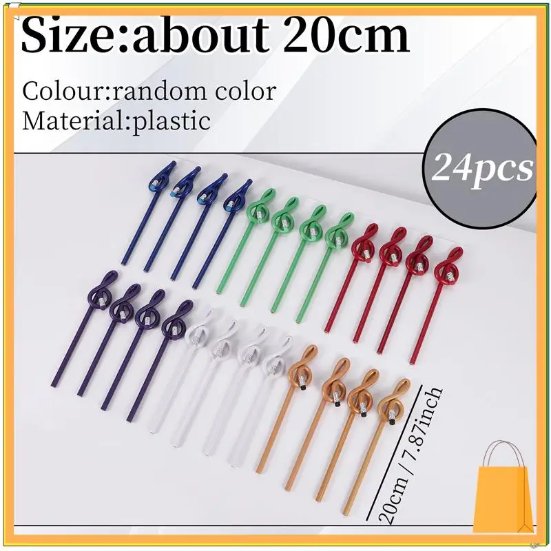 L52A-lápices de notas para estudiantes, lápices de notas musicales con borrador, lápices musicales coloridos, lápiz doblado de clave de sol de madera