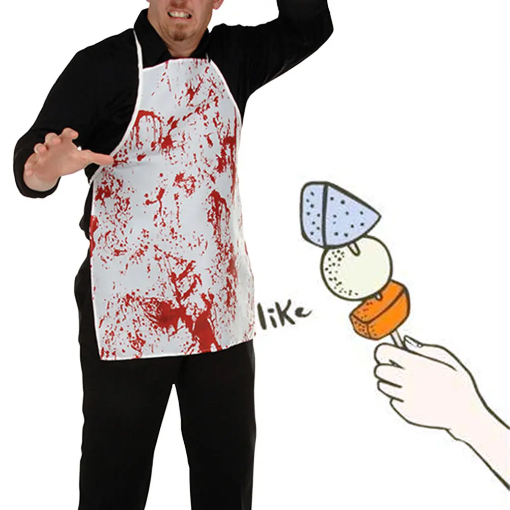 Horror Bloody Apron Halloween Party Decoration for Adults Size Fits Most Scary Costume Cosplay Blood Effect Kitchen