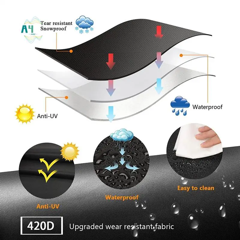 A40Z-Grill Cover For 22 Inch Charcoal Kettle Outdoor Waterproof BBQ Cover For 22 Inch Charcoal Kettle Grills Black