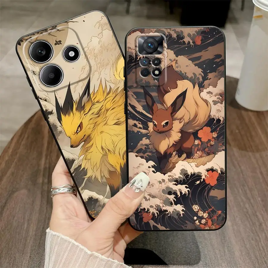 Casing untuk Xiaomi Redmi Note 10 9 8 Pro 10S 12S 9S 11S 11 13 12 Pro Plus Penutup Belakang Ponsel Lembut Anime Pokemon Lucu