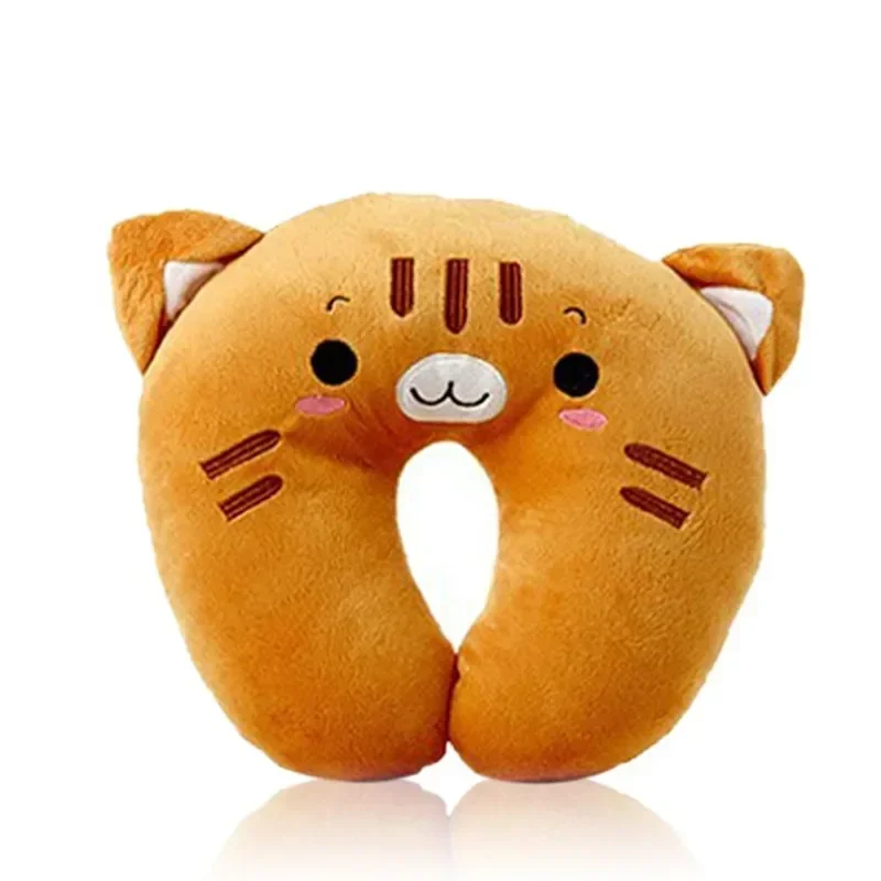 Almohada suave de felpa en forma de U para dormir, cojín de oficina, almohada de viaje bonita para niños/adultos, suave y acogedora