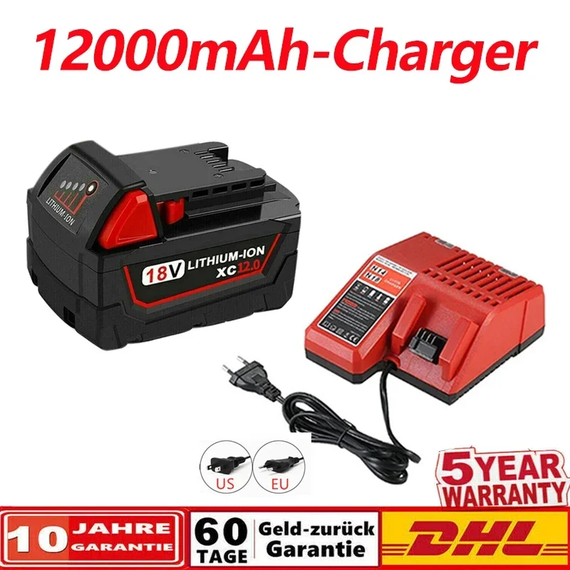 18V 9000mAh M18 XC Li-Ion Vervangende Batterij voor Milwaukee 48-11-1815 M18B M18B9 M18BX L50 M18B2 M18B4 M18B5 48-11-1860