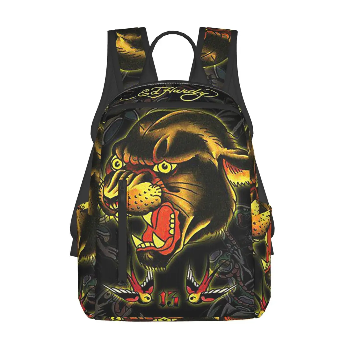 Ed-hardy Tattoo Tiger Skull Mochila de gran capacidad para niños y niñas, mochila escolar, bolsos de hombro para hombres y mujeres