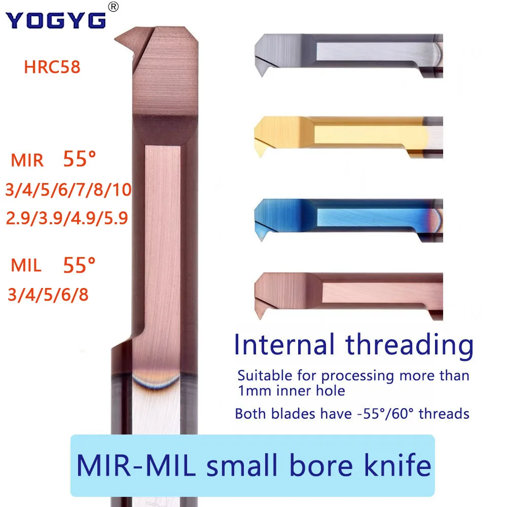 MIR MIL 3/4/5/6/7/8/10/2.9/3.9/4.9/5.9 A55 L15/22 Draad klein gat draad kottergereedschap Integrale legering binnengat kotterfrees