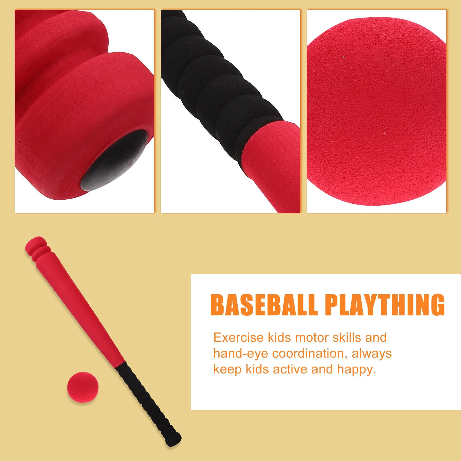 Kids Baseball Bat Sponge Toys Outdoor Softball Hitting Practice High Density (eva)