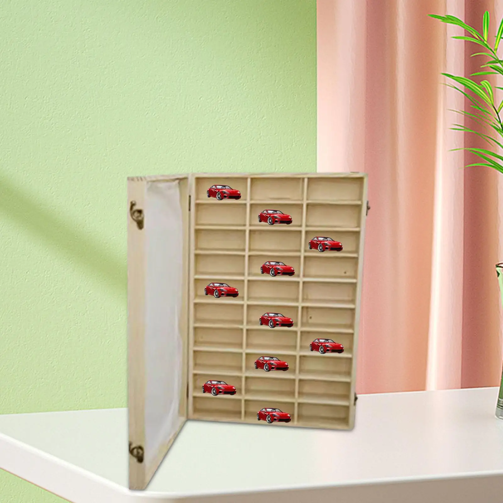 Boîte de rangement d'affichage en bois avec porte, boîte d'ombre en bois, vitrine pour poupée Souvenir, objets de collection, jouets moulés sous pression, figurines d'action