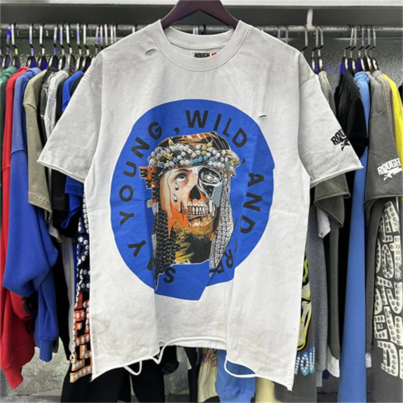 

Rough Printed Distressed Washed Vintage Short Sleeve t-Shirt For Men And Women