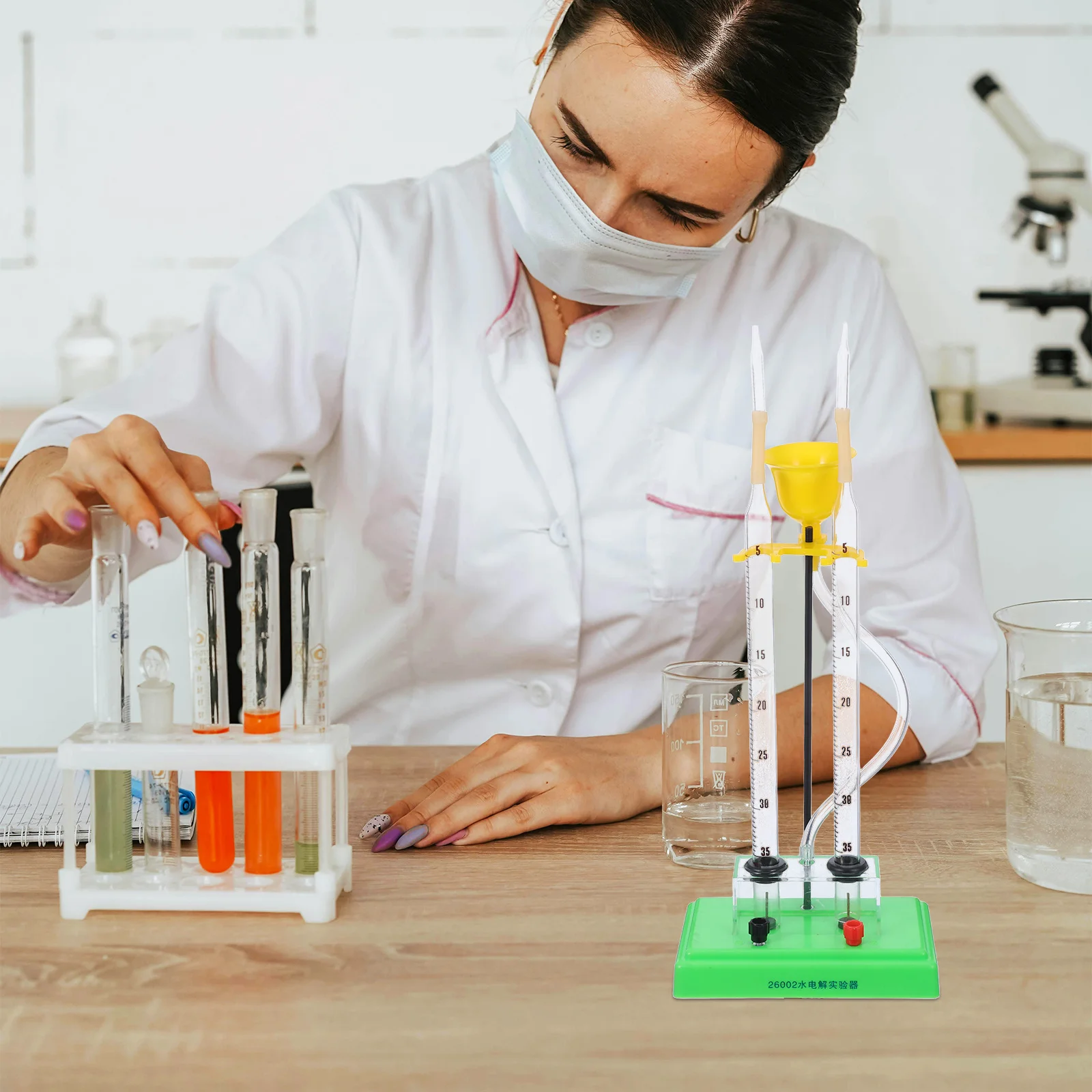 Water Electrolysis Experiment Device Plastic Build For Hydrogen Oxygen Production Demonstrator Classroom Tool