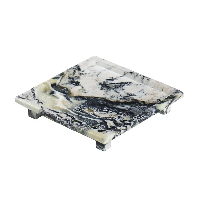 

Natural marble fruit plate living room hotel model room home storage tray decoration
