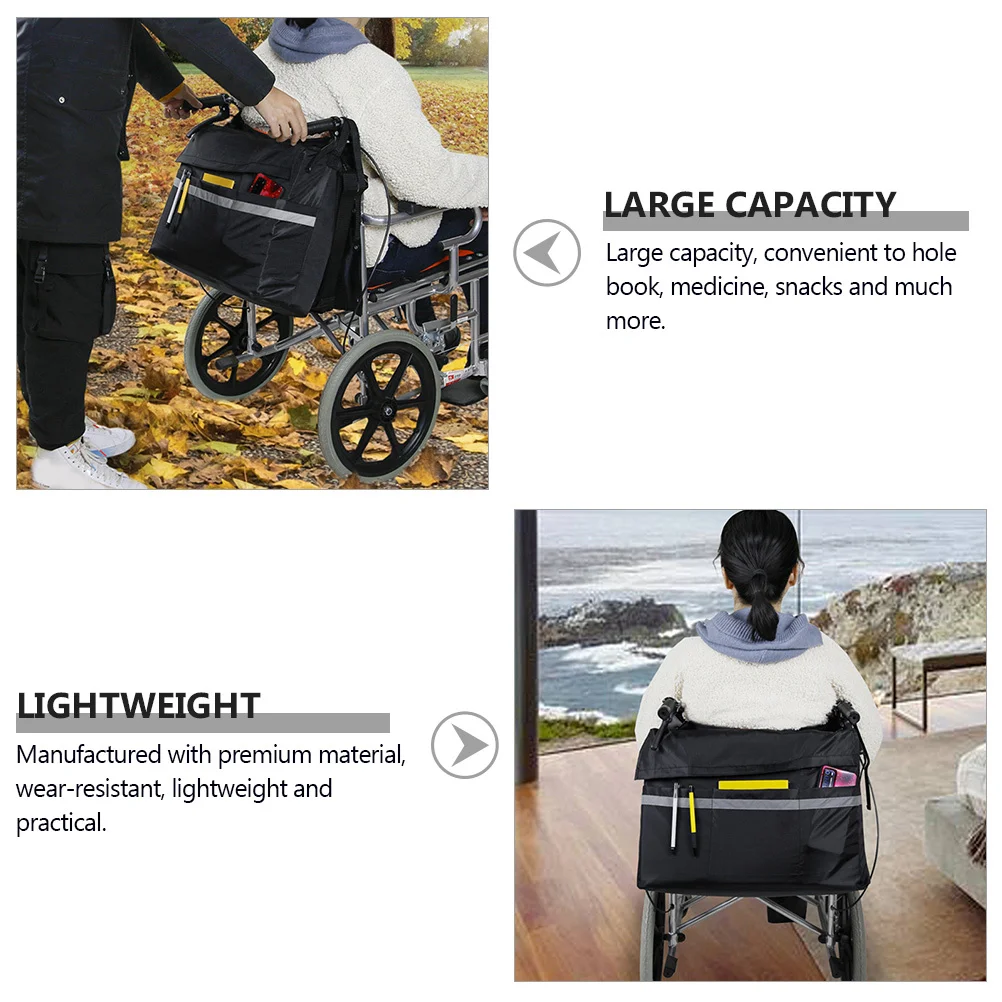 

1Pcs Large Capacity Walker Storage Bag Detachable Shoulder Strap Comfortable Lightweight Wear-Resistant Organizer for Medicine