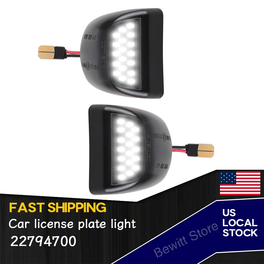 2pcs Car License Plate Light 12V LED Rear View Light 22794700 for Chevrolet Pickup GMC