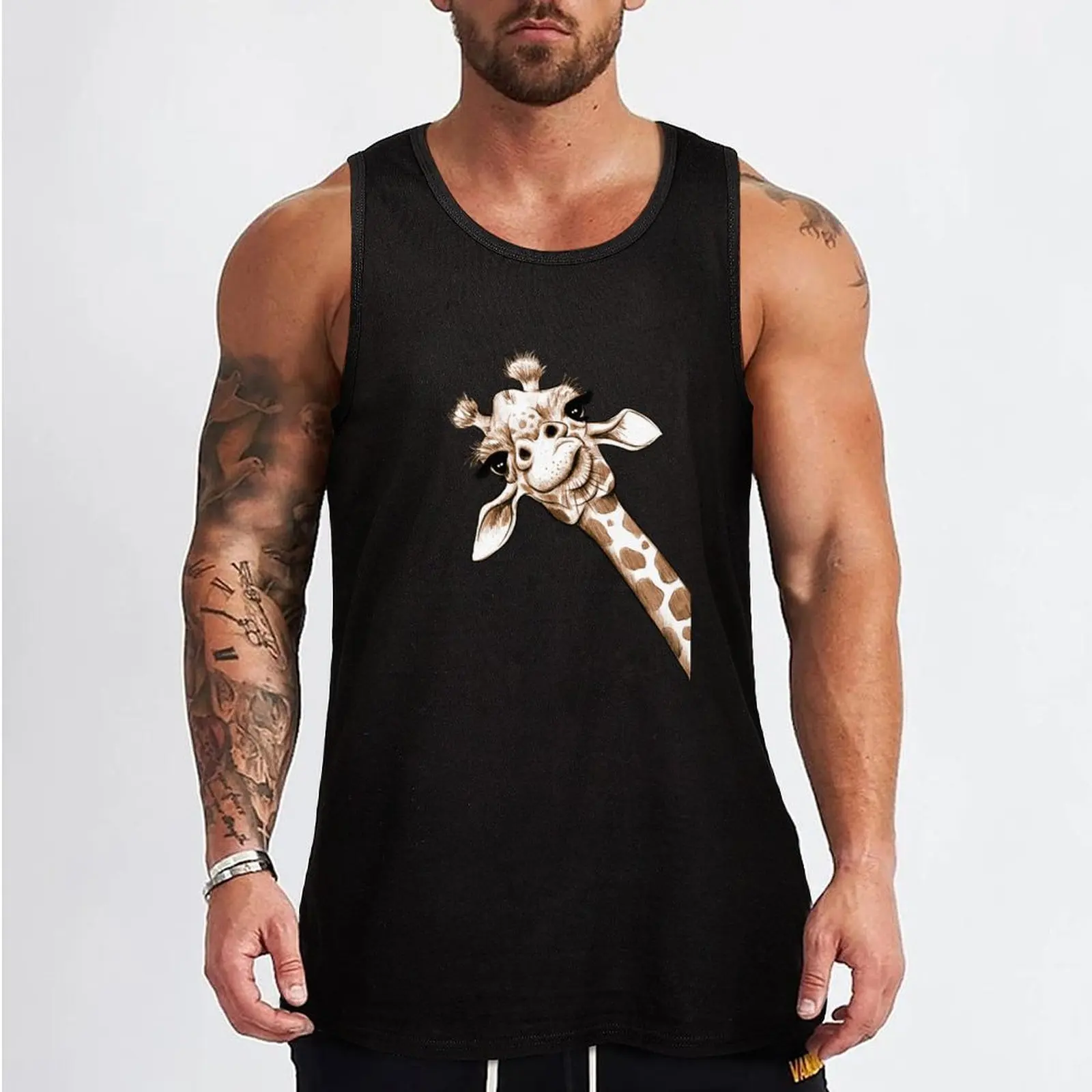 Sketch Giraffe Art Tank Top gym training accessories Man summer clothes gym clothes man