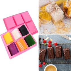 6 Cavities Rectangular Soap Mold Handmade Cake Chocolate Silicone Mold Bakeware Kitchen Baking Dish Muffin Pan Making Tool New