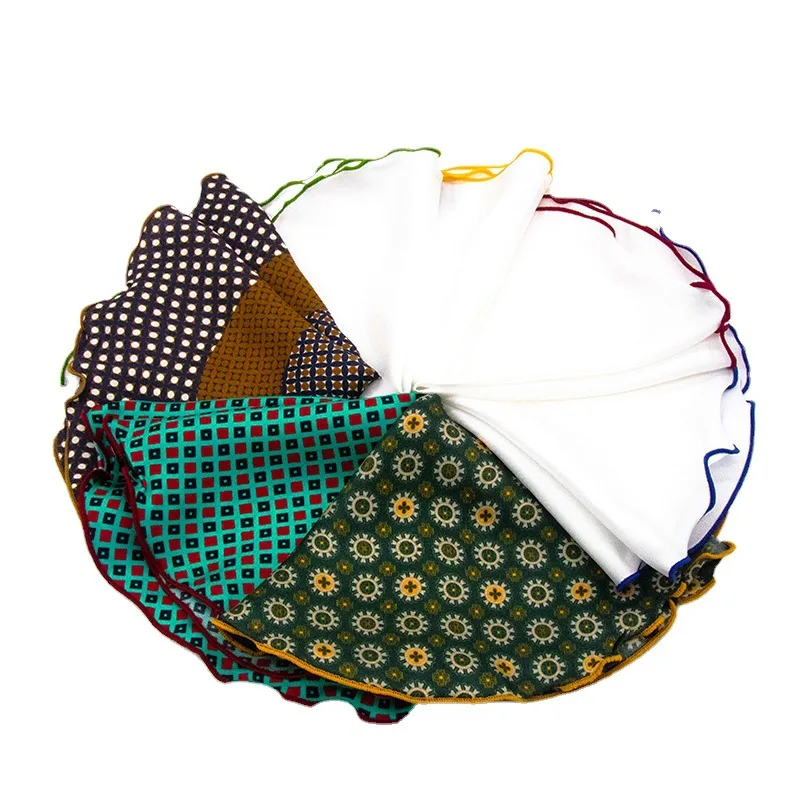 30cm Men's British Pattern 100% Silk Yarn Dyed Silk Square Scarf, Wedding Business Suit, Pocket Shirt, Handkerchief