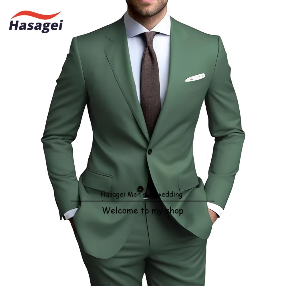 

Fashion Men's Suits Slim Fit 2 Piece Formal Two Button Suit for Men Casual Business Jacket Pants Wedding Groom Tuxedo