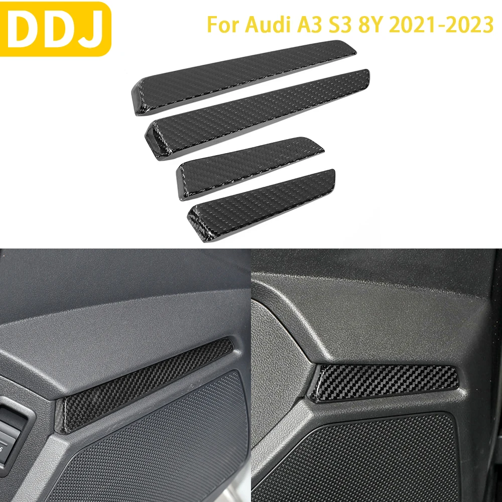 Real Dry Carbon Fiber For Audi A3 S3 8Y 2021-2023 Accessories Car Interior Center Console Control Door Gear Shift Panel Trim