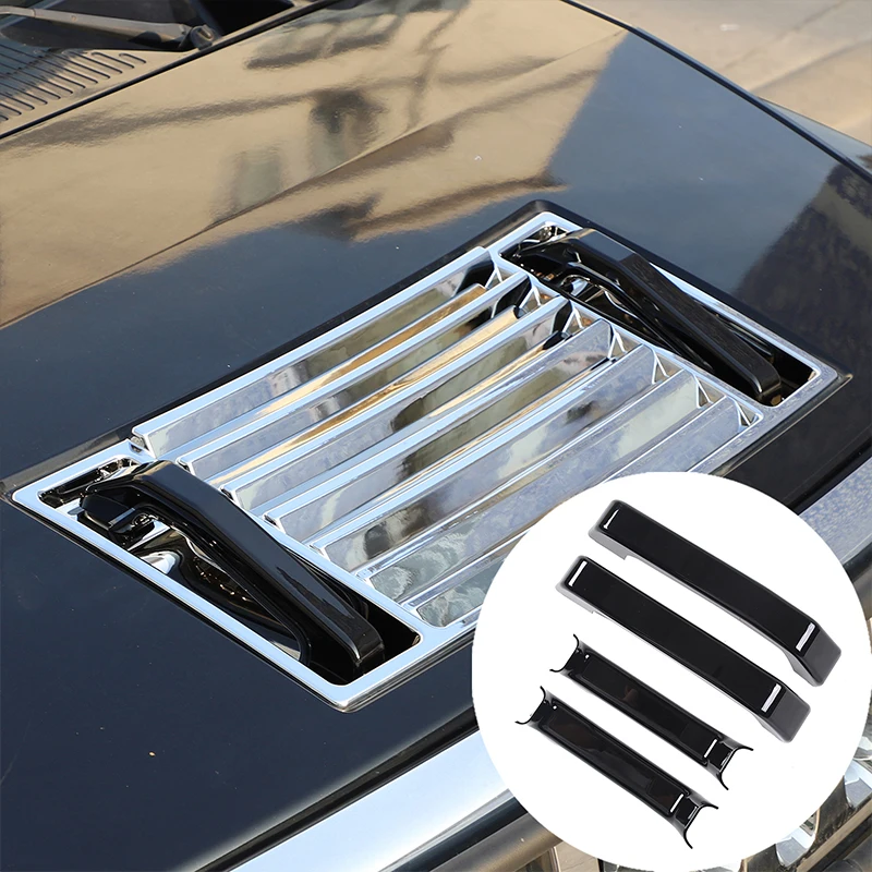 

For Hummer H2 2003-2009 ABS Car Hood Handle Cover Decorative Sticker Exterior Molding Accessories