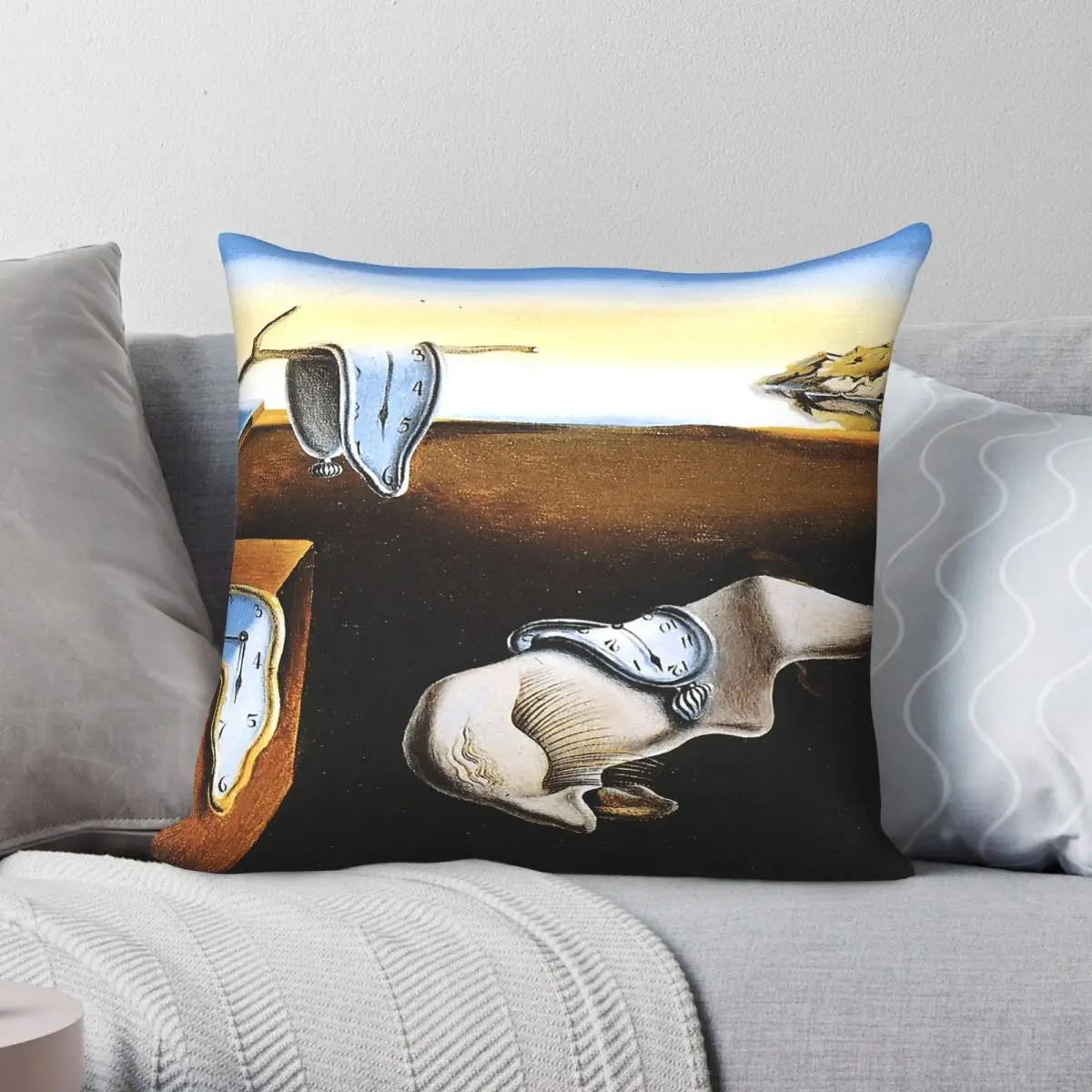 Housse de coussin carrée Salvador Dali Persistence Of Memory, en Polyester, lin et velours, décoration créative, housse de coussin de lit