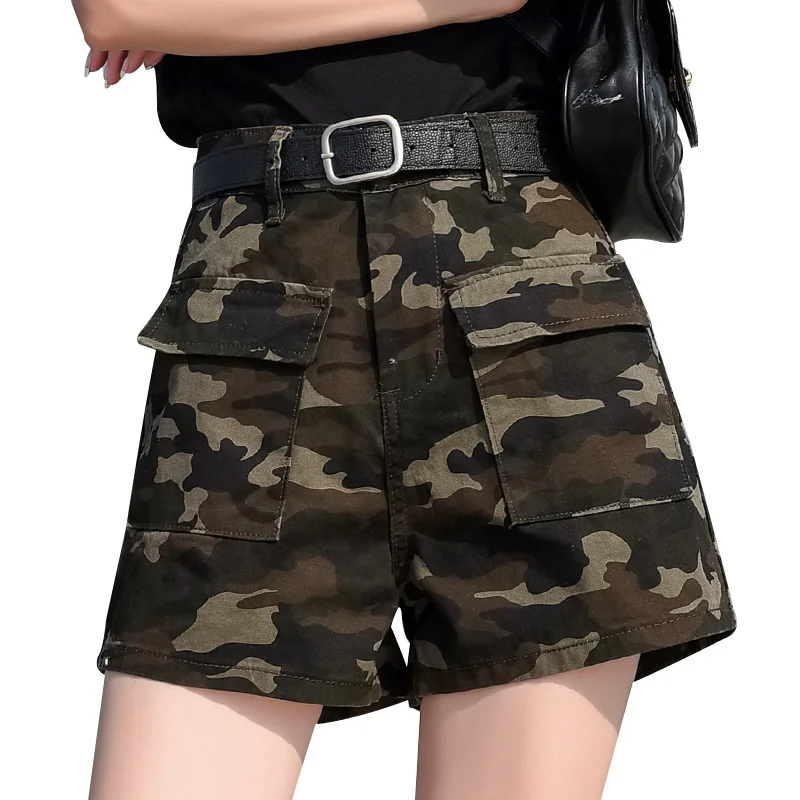 Imagem -05 - Shorts Jeans Camuflados para Mulheres Esportes ao ar Livre Calça Jeans Cargo com Bolsos Macacão Casual Feminino Streetwear Y2k Roupas de Verão